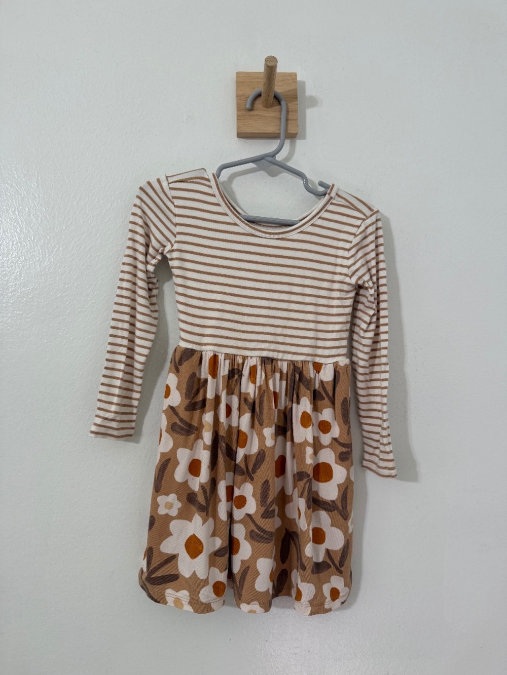 Little Sleepies Daisy Daydream Twirl Dress Striped Long Sleeve Floral Bamboo 3T